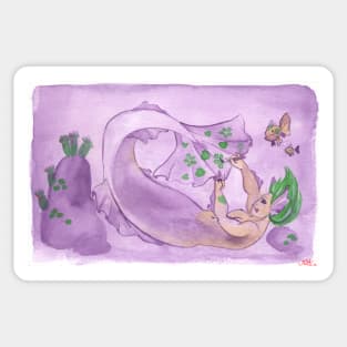 MerMay Underwater Purple Painter Merman Watercolor Sticker